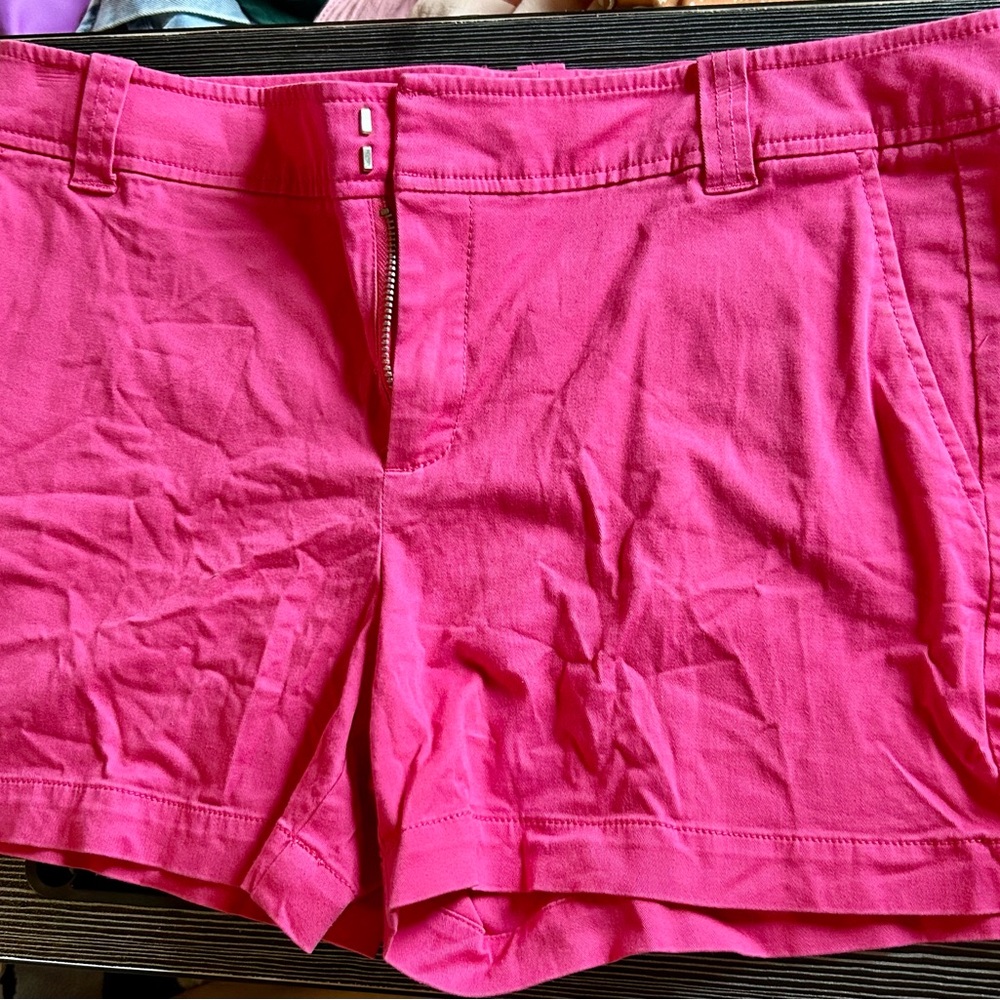 New York & Company Pink Shorts Cotton Blend
